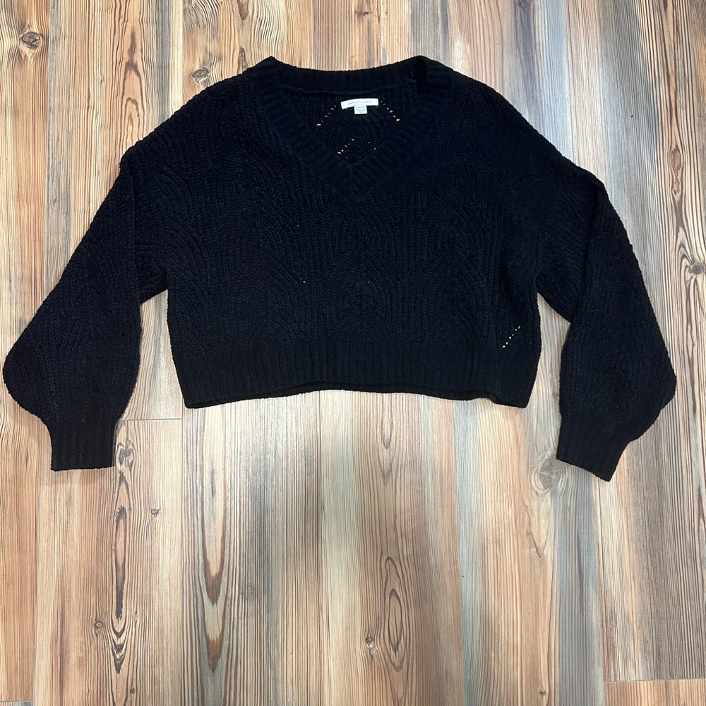 Black V-Neck Women's Sweater